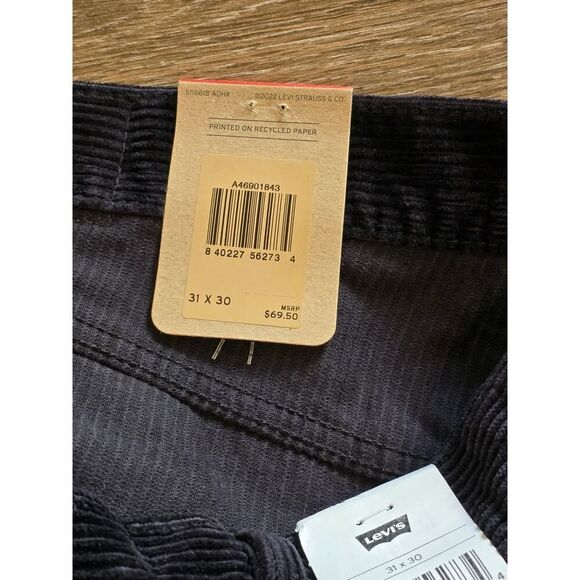 Levi’s Black Corduroy Pants Women 31x30 Retro Straight Leg Fall/Winter Essential - Picture 4 of 9